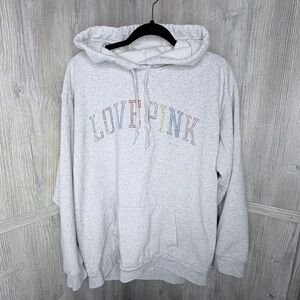 Victoria's Secret PINK Hoodie with Colorful Rhinestone Lettering
